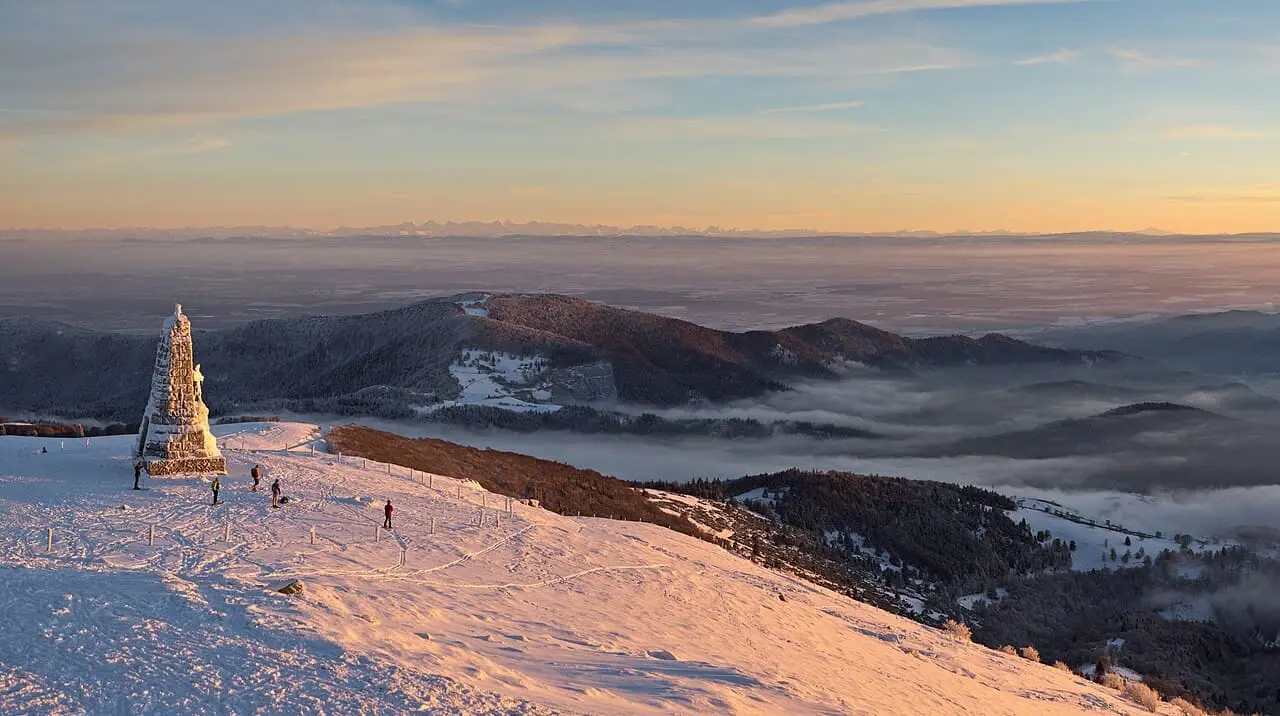 Grand Ballon dans les Vosges en conditions hivernales